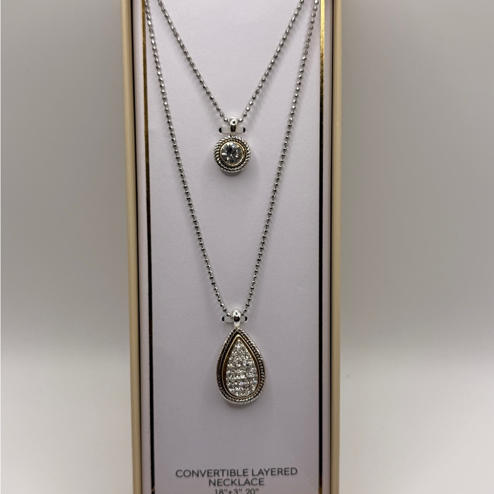 Minimalist Silver Teardrop Pendant Necklace - Picture 8 of 9